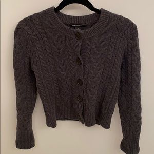 Something Navy Crewneck Cable Cardigan
